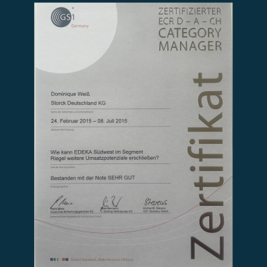 Zertifikat "Category Manager", GS1 Germany 